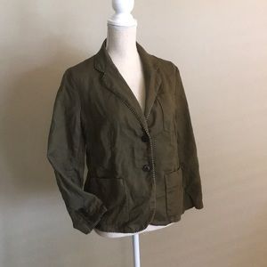 Anthropologie Cartonnier s12 olive linen blazer